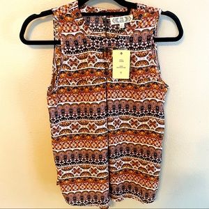 NWT Pink Rose boho tank top Size Small